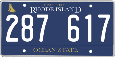 RI license plate 287617
