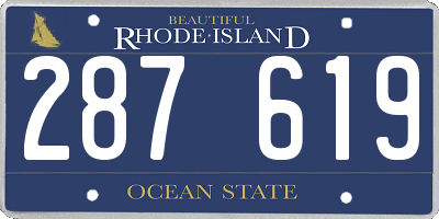 RI license plate 287619