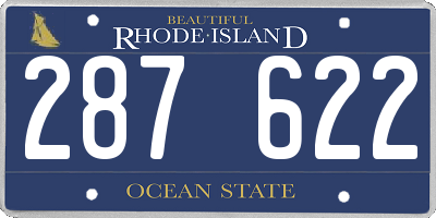 RI license plate 287622
