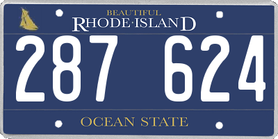 RI license plate 287624