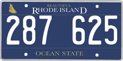 RI license plate 287625