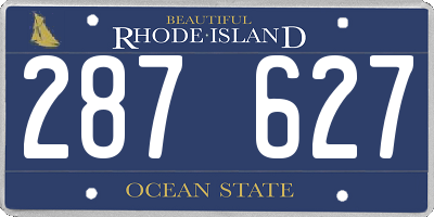 RI license plate 287627