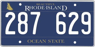 RI license plate 287629
