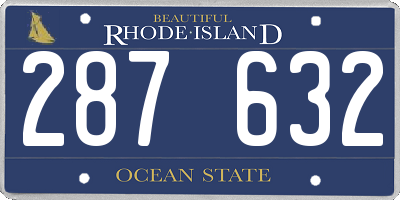 RI license plate 287632