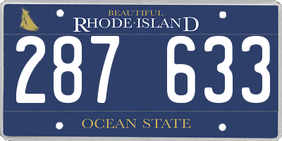 RI license plate 287633