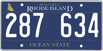 RI license plate 287634