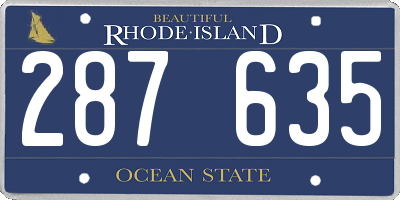 RI license plate 287635