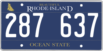 RI license plate 287637
