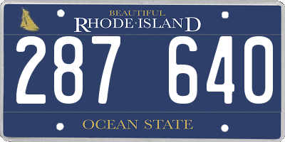 RI license plate 287640