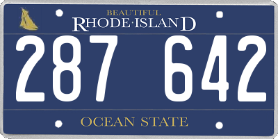 RI license plate 287642