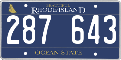 RI license plate 287643