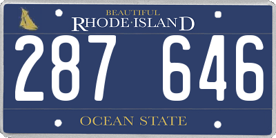 RI license plate 287646