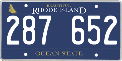 RI license plate 287652