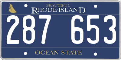 RI license plate 287653