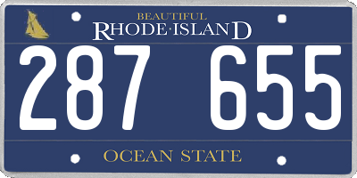 RI license plate 287655