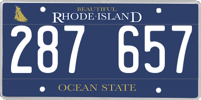 RI license plate 287657