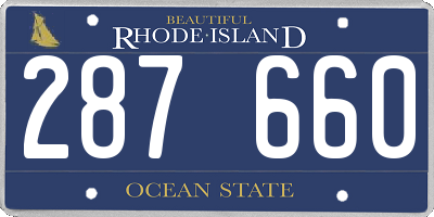 RI license plate 287660