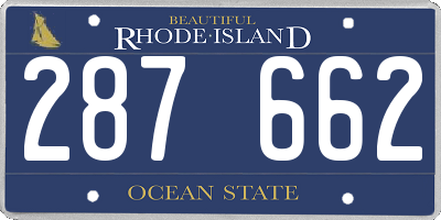 RI license plate 287662