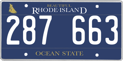 RI license plate 287663