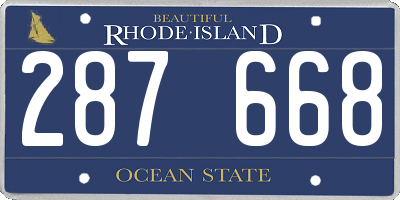 RI license plate 287668