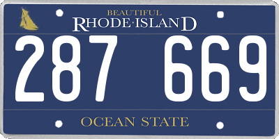 RI license plate 287669