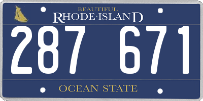 RI license plate 287671