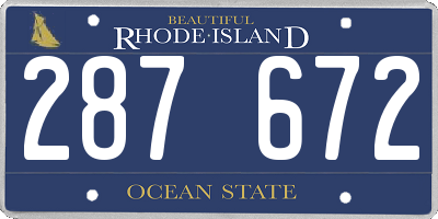 RI license plate 287672