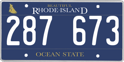 RI license plate 287673