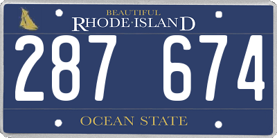 RI license plate 287674