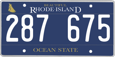 RI license plate 287675