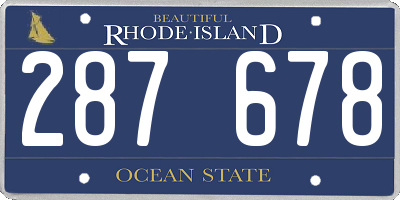 RI license plate 287678