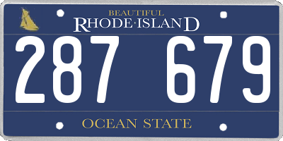 RI license plate 287679