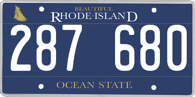 RI license plate 287680
