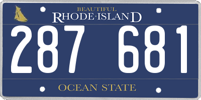 RI license plate 287681