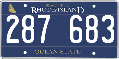 RI license plate 287683