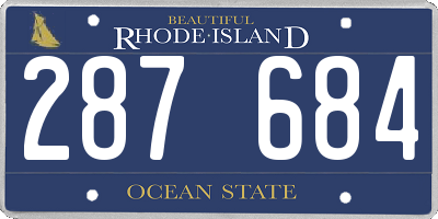 RI license plate 287684