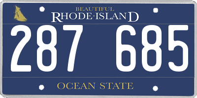 RI license plate 287685