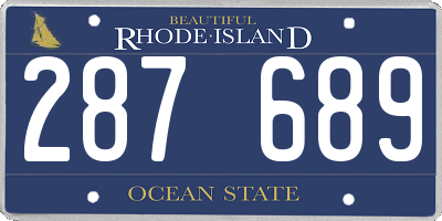 RI license plate 287689