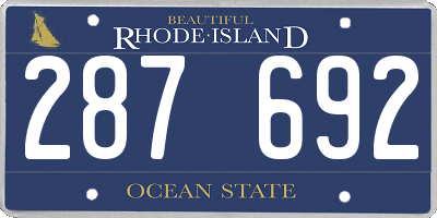 RI license plate 287692