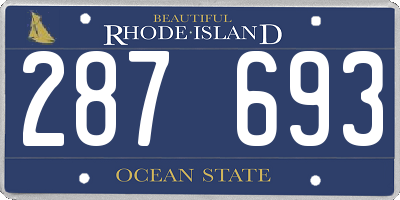 RI license plate 287693
