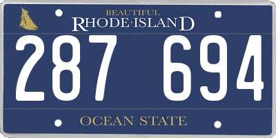 RI license plate 287694