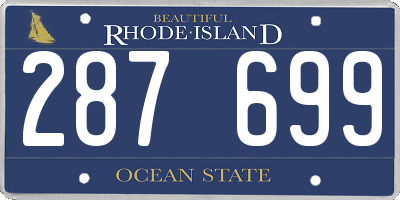 RI license plate 287699