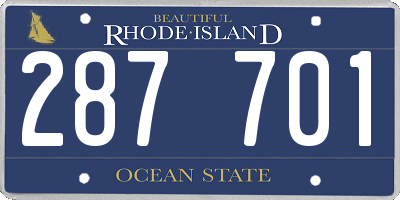 RI license plate 287701