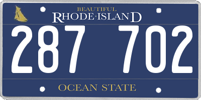 RI license plate 287702