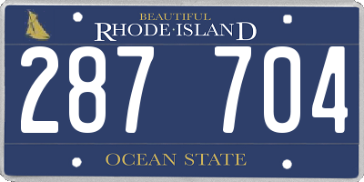 RI license plate 287704