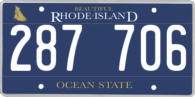 RI license plate 287706