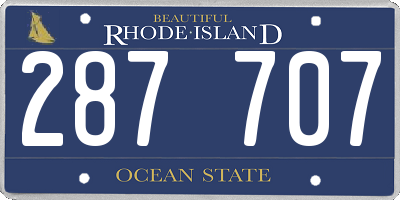 RI license plate 287707