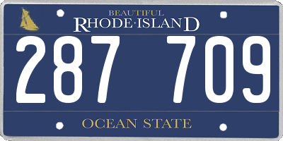 RI license plate 287709
