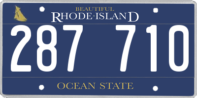 RI license plate 287710