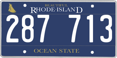RI license plate 287713